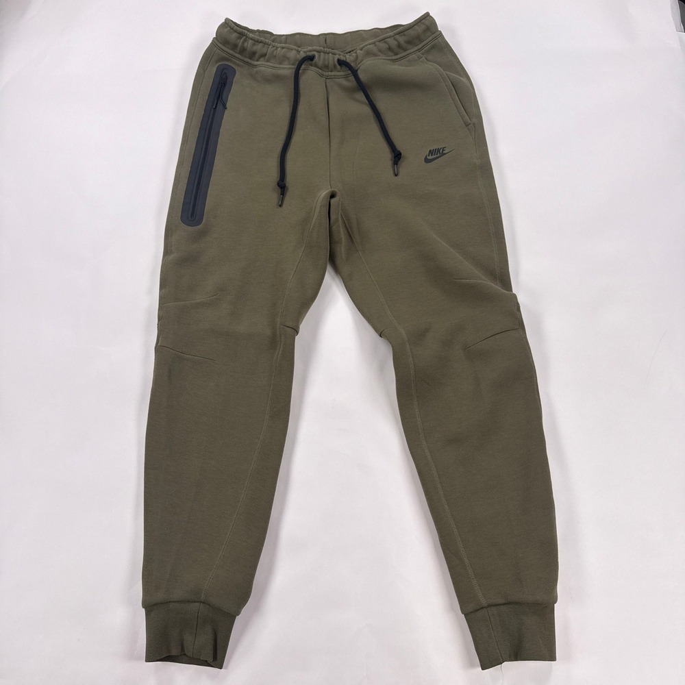 Nike Tech Fleece Joggers Mens M Medium Olive Green Sweatpants FB8002-222 Slim